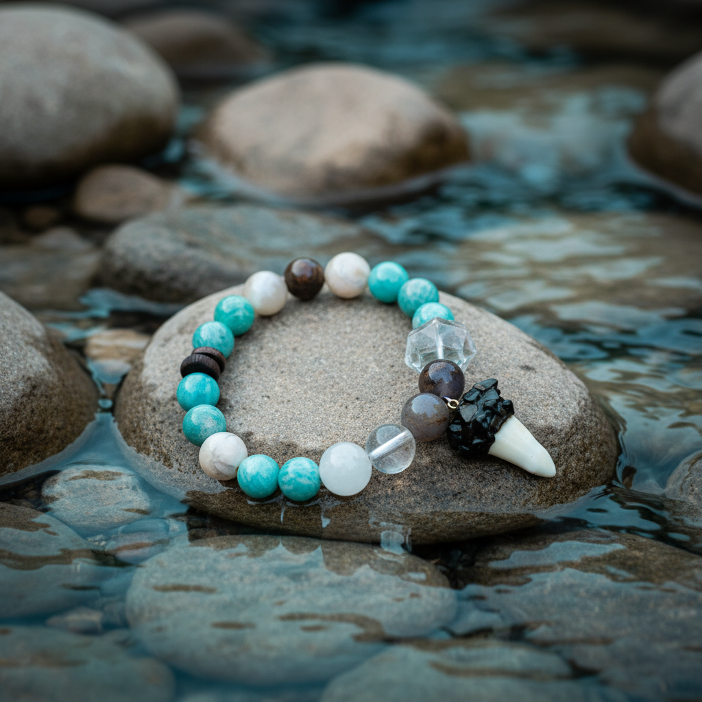 Water Element Amazonite Dragon Claw Bracelet — hero shot