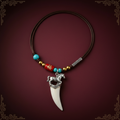 Silver Horse Zodiac Crocodile Tooth Necklace - Cover