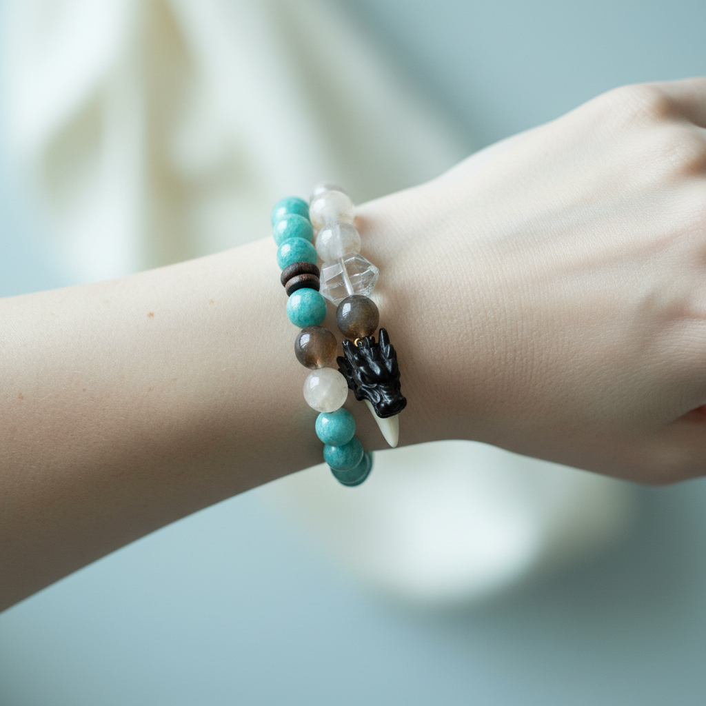 Water Element Bracelet worn on fair skin wrist