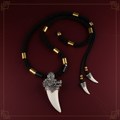 Dragon Fang Crocodile Tooth Necklace - Black Braided Rope