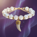 Moonstone & Animal Tooth Bracelet I - Metal Element