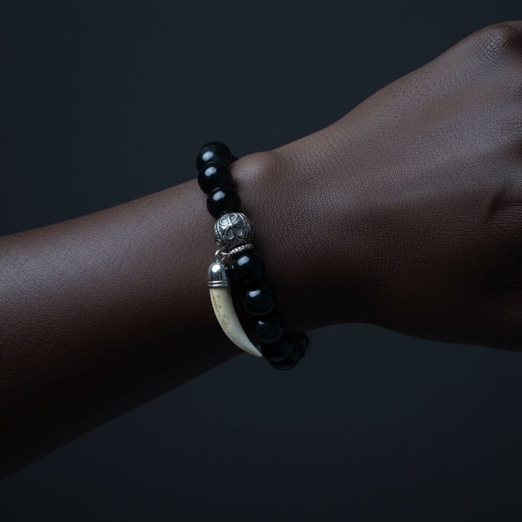 Water Element Bracelet worn on dark skin wrist