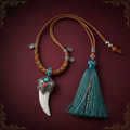 Silver Filigree Crocodile Tooth Necklace - Cover