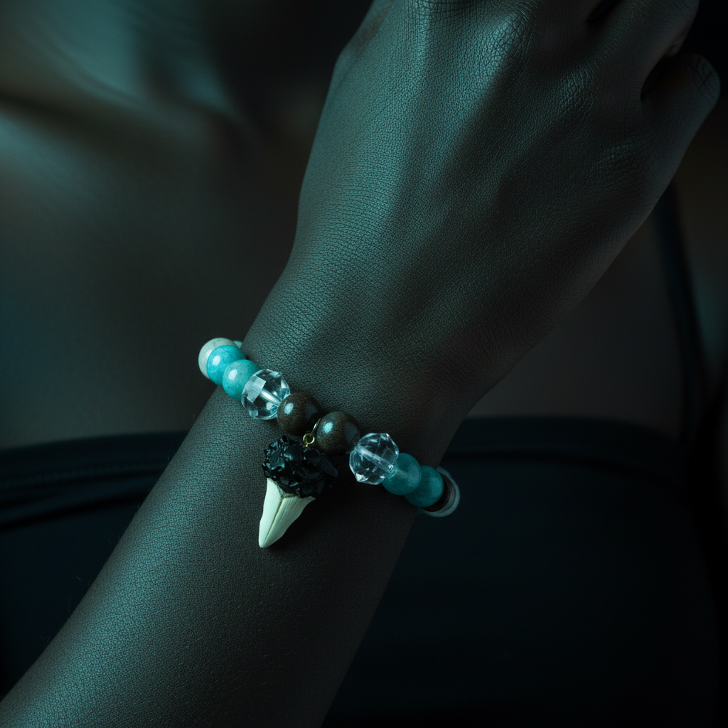 Water Element Bracelet worn on dark skin wrist