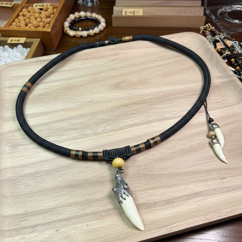Dragon Fang Crocodile Tooth Necklace - Full Detail