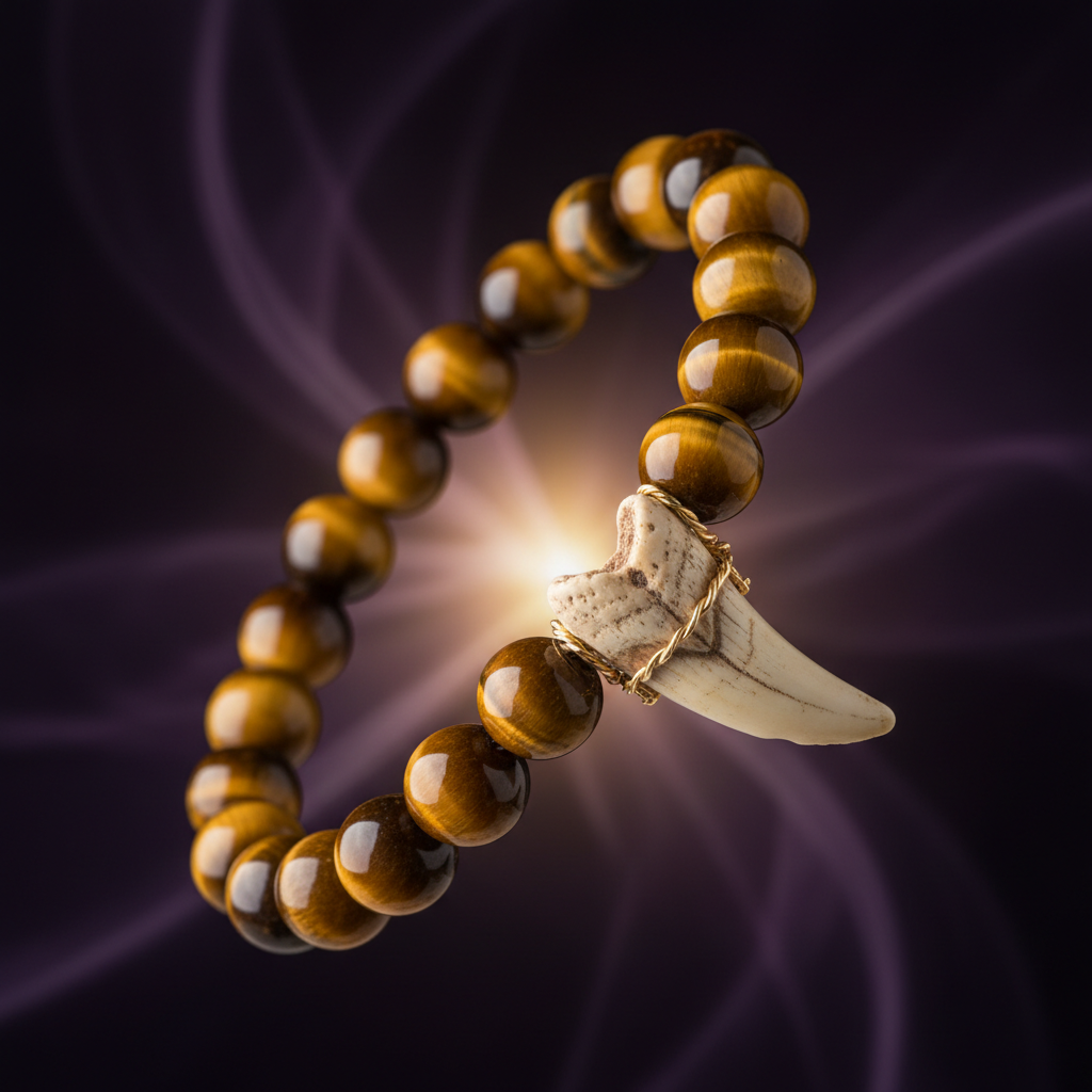 Yellow Tiger Eye & Animal Tooth Bracelet II - Earth Element