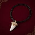 Gold Dome Crocodile Tooth Necklace - Cover