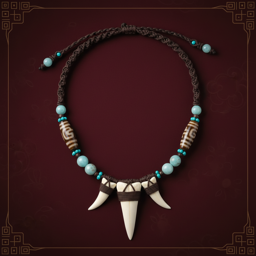 Triple Crocodile Tooth Necklace - Cover