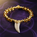 Yellow Topaz & Animal Tooth Bracelet I - Earth Element