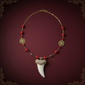 Gold Mushroom Cap Crocodile Tooth Necklace - Cover